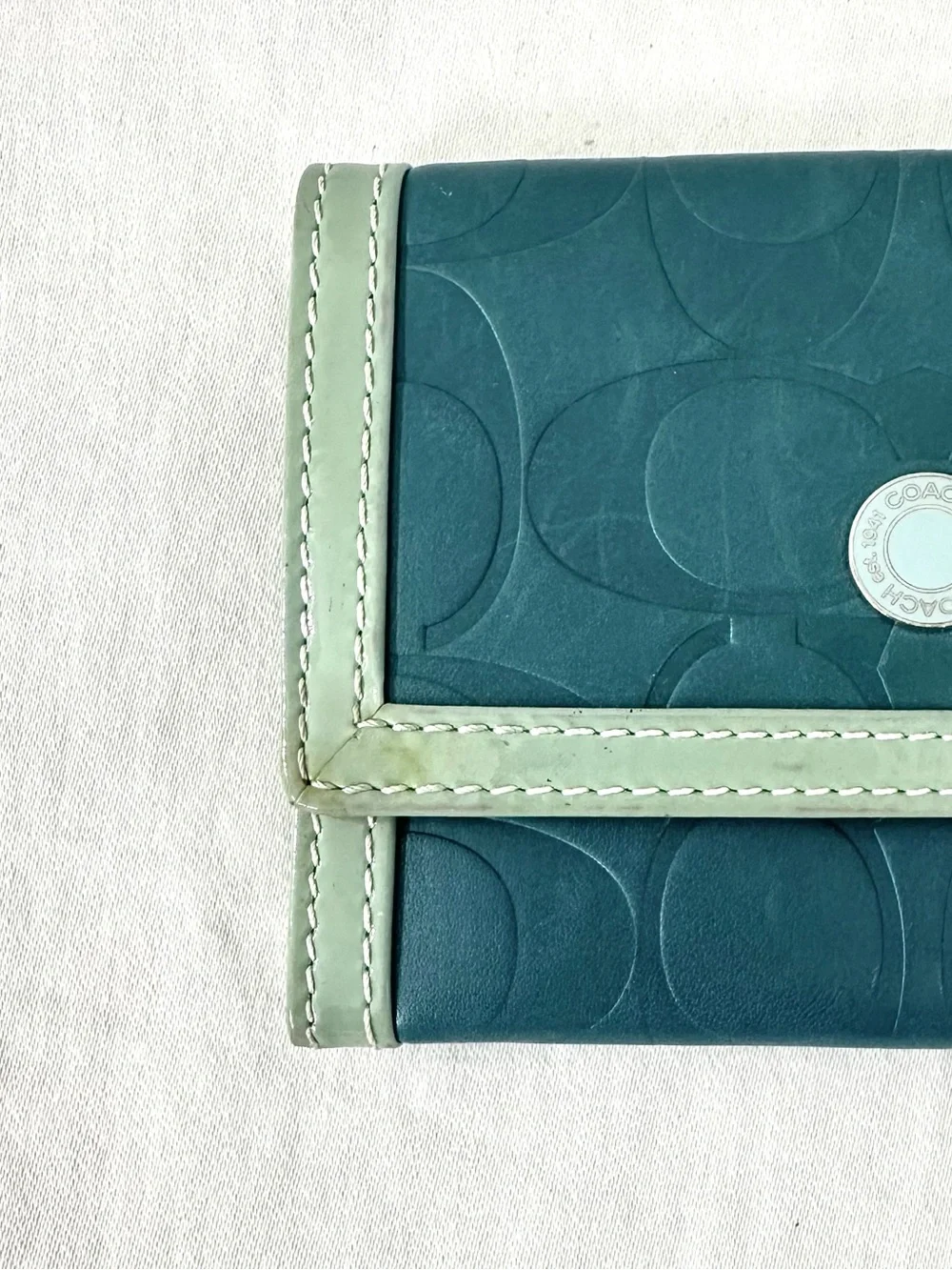 Coach Embossed C Leather Flap Card Case